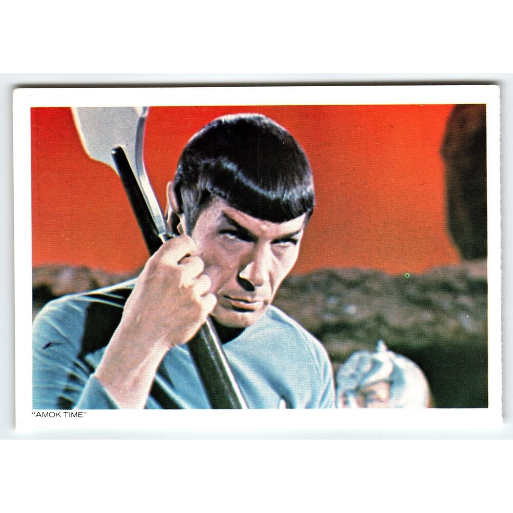 1977 Star Trek Chrome Postcard Mr. Spock Amok Time Vintage 6x4